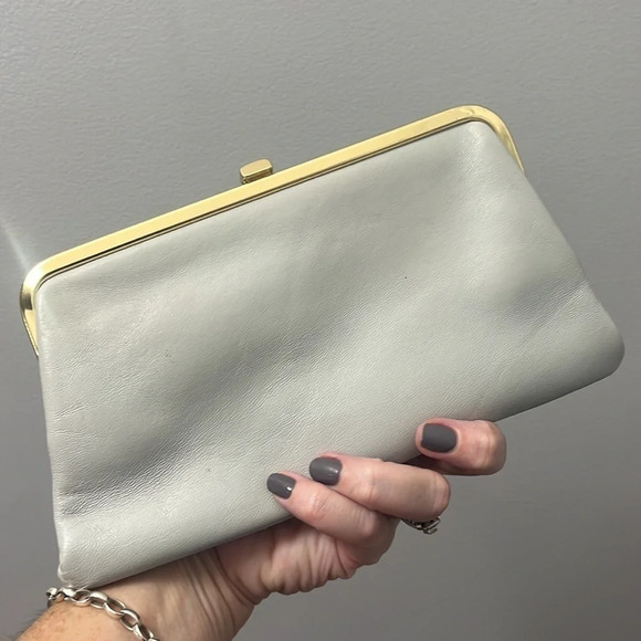 JANE Shilton leather clutch light grey - Picture 3 of 7